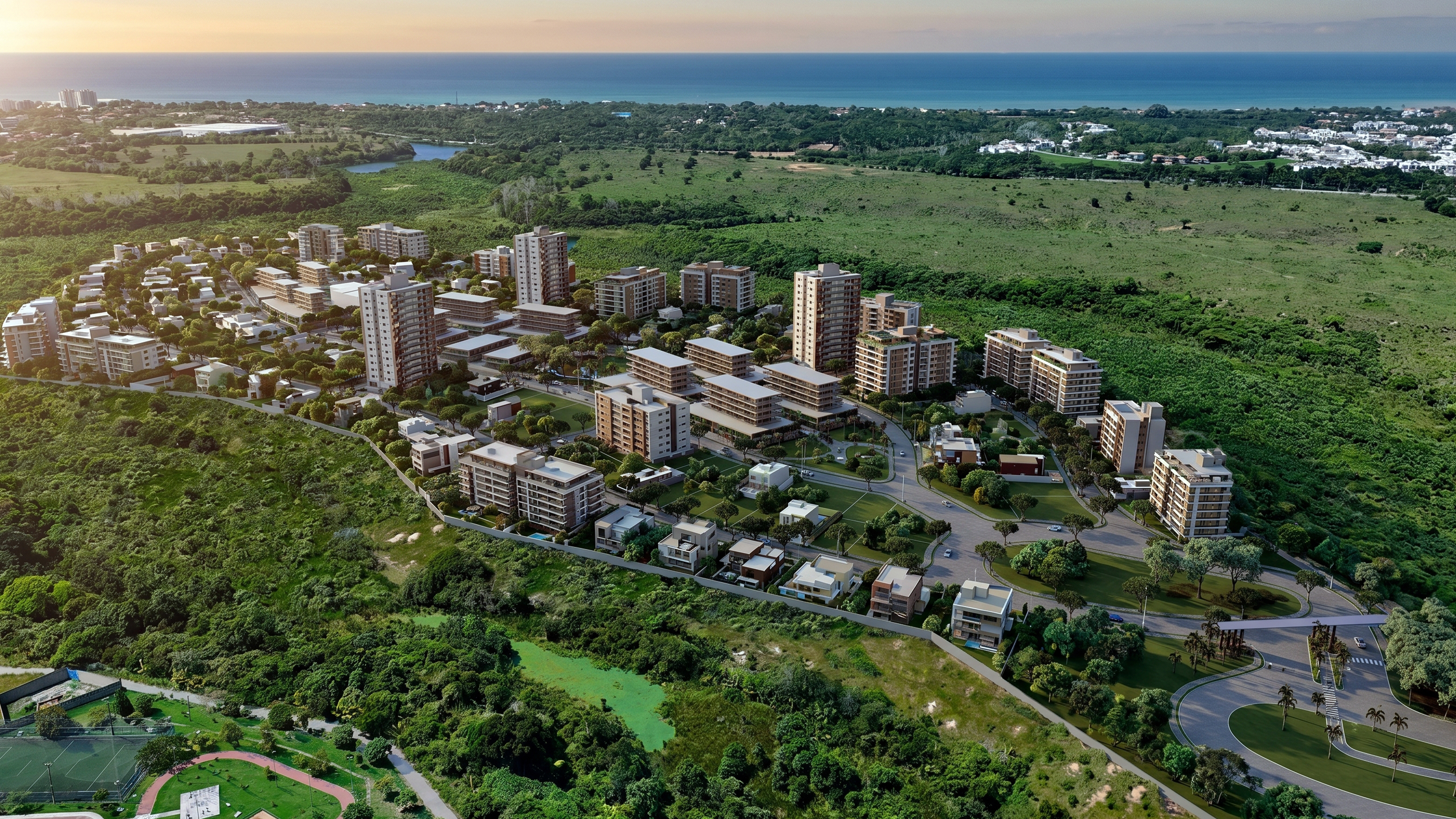 Vista aérea do Península Aroeiras